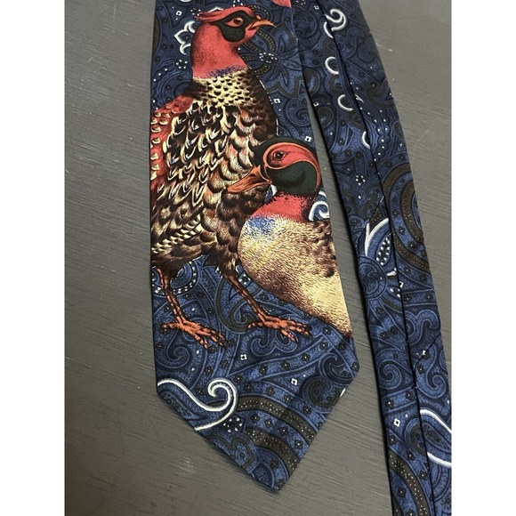 Vintage Polo Ralph LaurenMens Tie‎ 100% Silk Birds & Paisley 58.5 x 3.5 USA